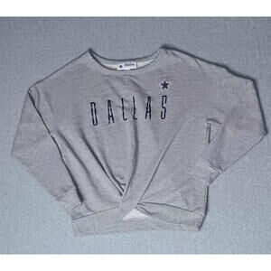 Dallas Cowboys Pulloversweater Womens Size Small Grey And Navy Blue Long Sleeve